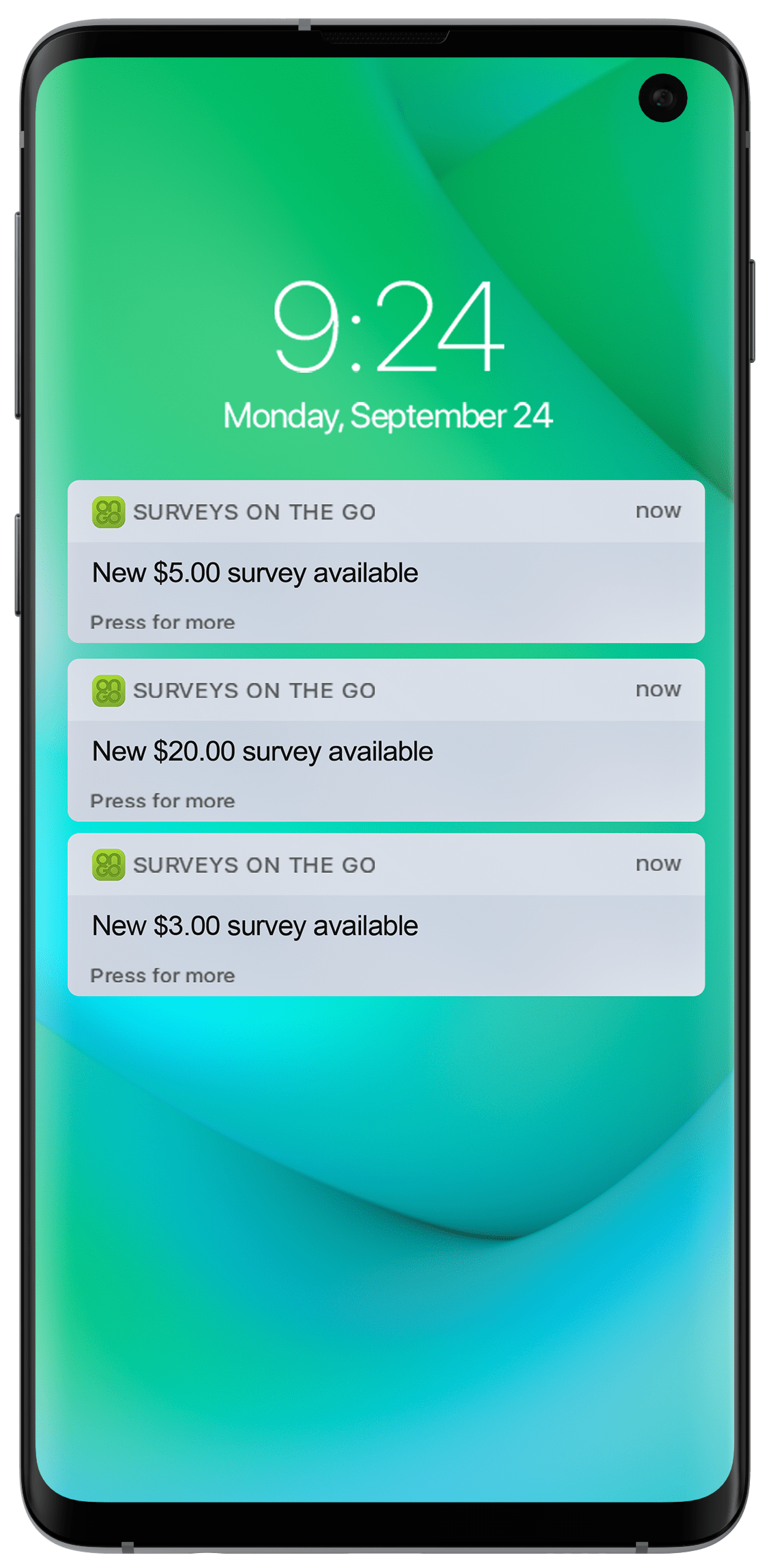 Surveys On The Go® notifications